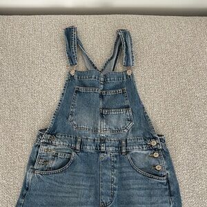 Free People Denim Overalls with Front Pocket, S